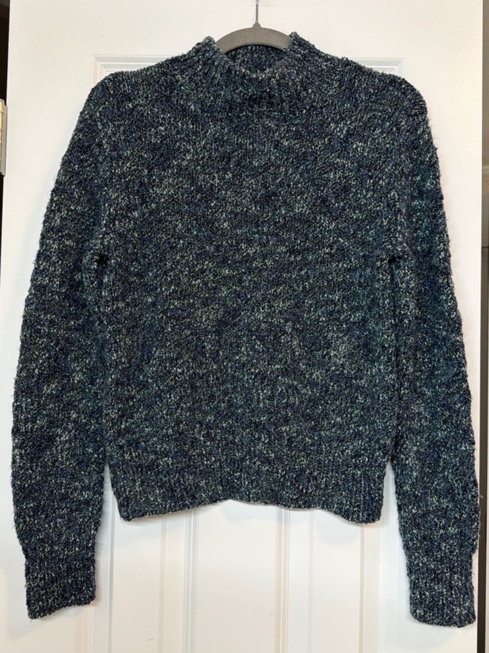 Talbots Teal & Navy Wool Blend Cozy Turtleneck Sweater